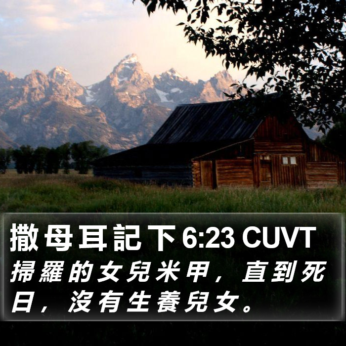 撒 母 耳 記 下 6:23 CUVT Bible Study