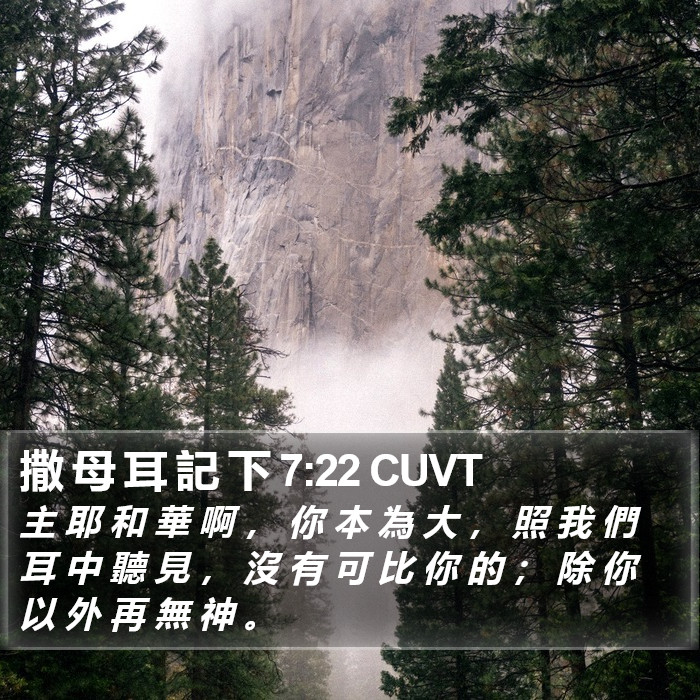 撒 母 耳 記 下 7:22 CUVT Bible Study