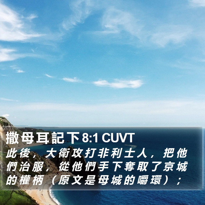 撒 母 耳 記 下 8:1 CUVT Bible Study