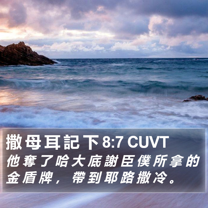 撒 母 耳 記 下 8:7 CUVT Bible Study