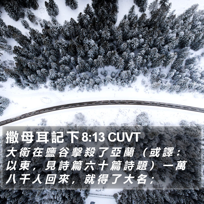 撒 母 耳 記 下 8:13 CUVT Bible Study