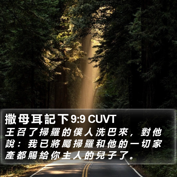 撒 母 耳 記 下 9:9 CUVT Bible Study