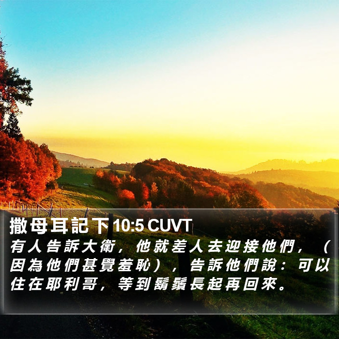 撒 母 耳 記 下 10:5 CUVT Bible Study