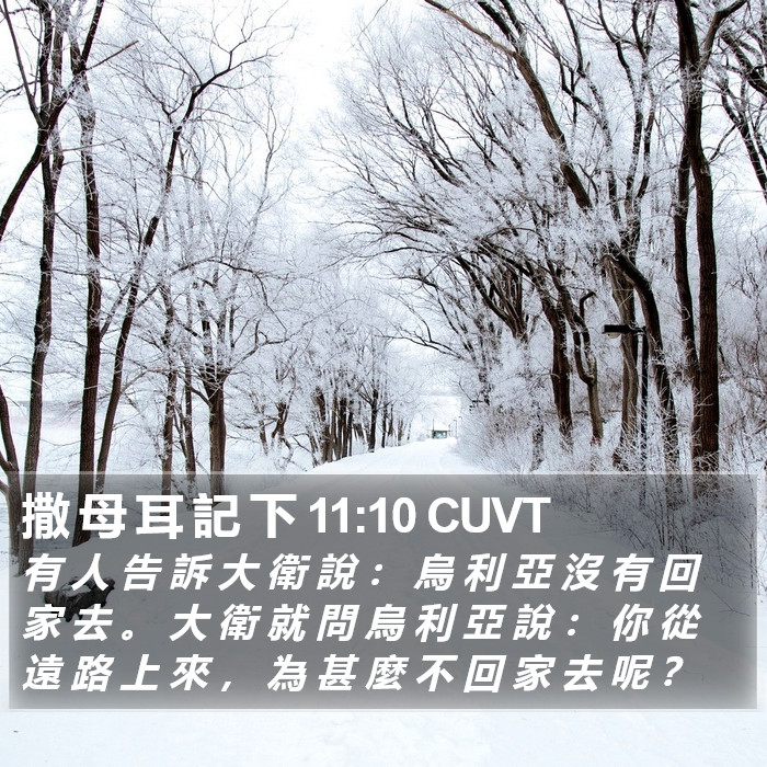 撒 母 耳 記 下 11:10 CUVT Bible Study