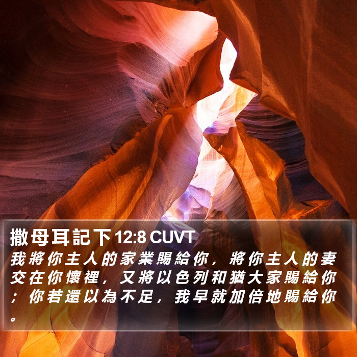 撒 母 耳 記 下 12:8 CUVT Bible Study