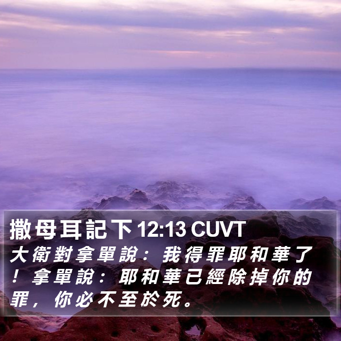 撒 母 耳 記 下 12:13 CUVT Bible Study