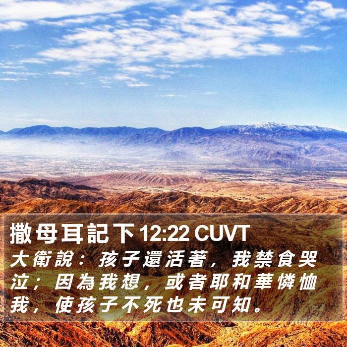 撒 母 耳 記 下 12:22 CUVT Bible Study