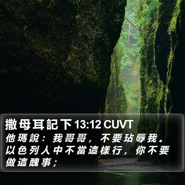 撒 母 耳 記 下 13:12 CUVT Bible Study