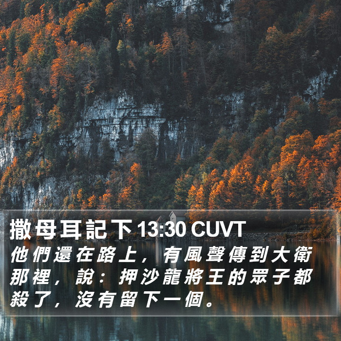 撒 母 耳 記 下 13:30 CUVT Bible Study