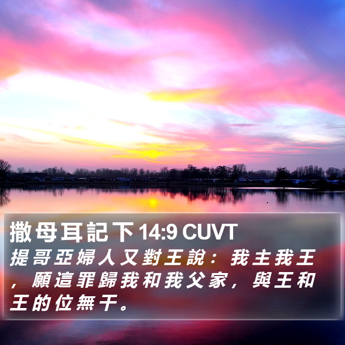 撒 母 耳 記 下 14:9 CUVT Bible Study