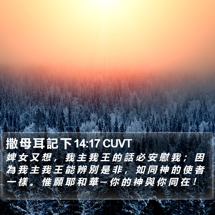 撒 母 耳 記 下 14:17 CUVT Bible Study