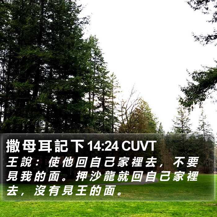 撒 母 耳 記 下 14:24 CUVT Bible Study