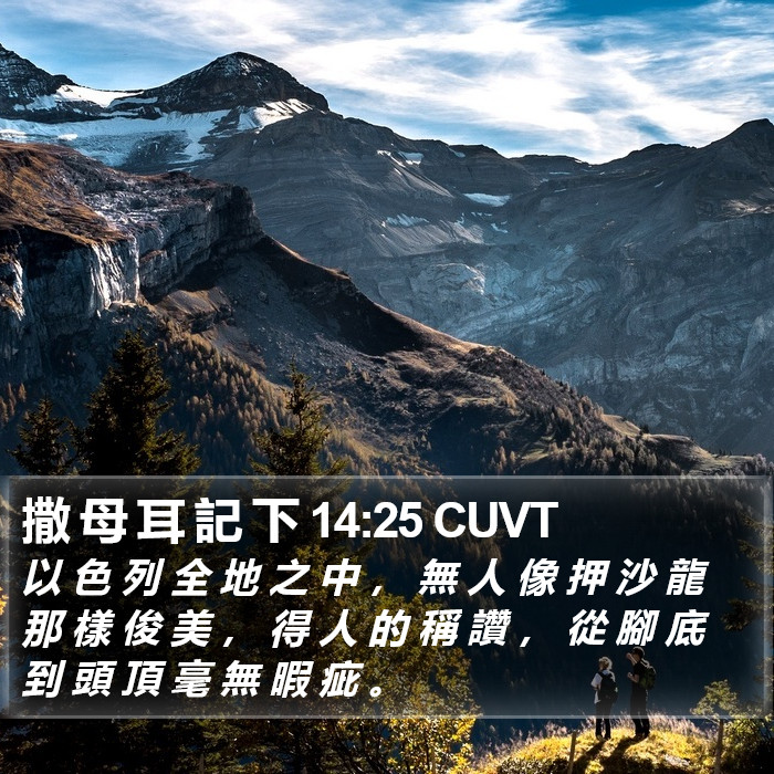 撒 母 耳 記 下 14:25 CUVT Bible Study