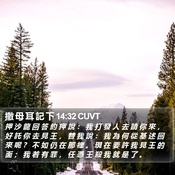 撒 母 耳 記 下 14:32 CUVT Bible Study