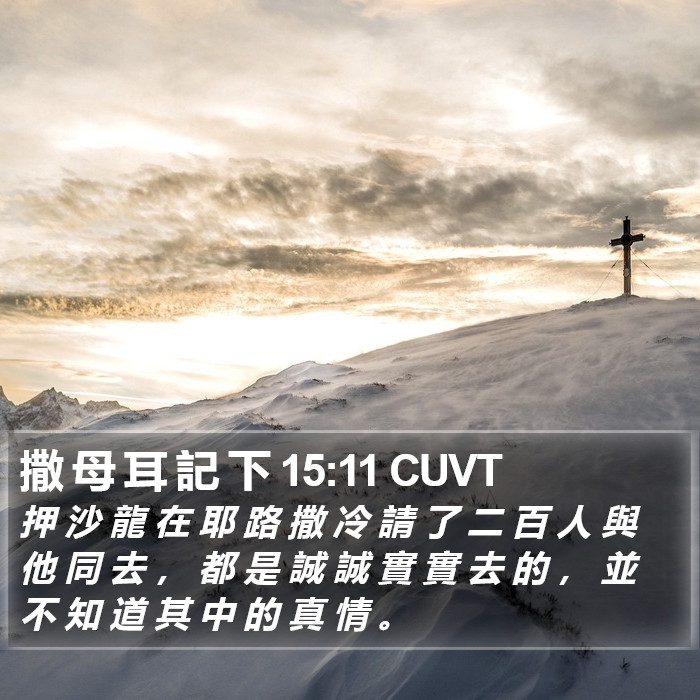 撒 母 耳 記 下 15:11 CUVT Bible Study