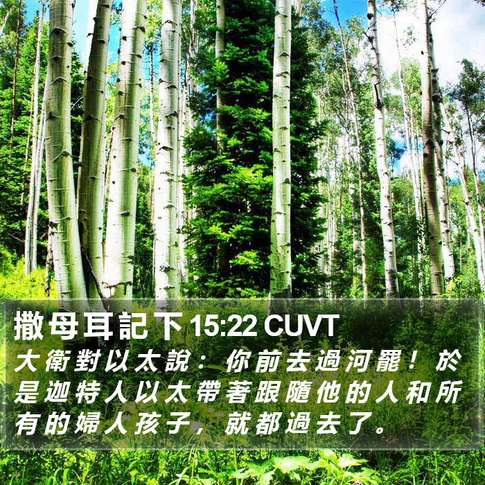 撒 母 耳 記 下 15:22 CUVT Bible Study