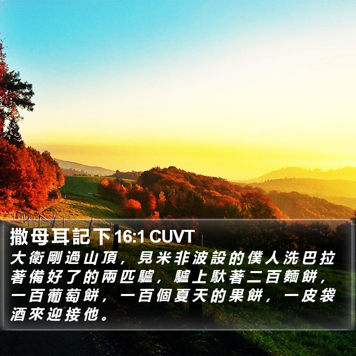 撒 母 耳 記 下 16:1 CUVT Bible Study