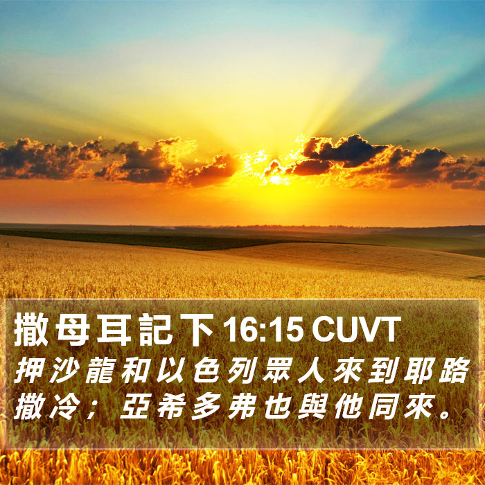 撒 母 耳 記 下 16:15 CUVT Bible Study