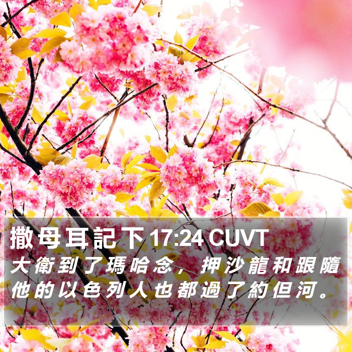 撒 母 耳 記 下 17:24 CUVT Bible Study