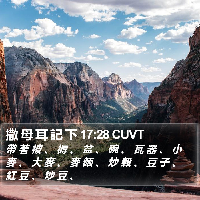 撒 母 耳 記 下 17:28 CUVT Bible Study