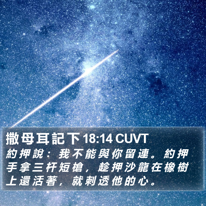 撒 母 耳 記 下 18:14 CUVT Bible Study