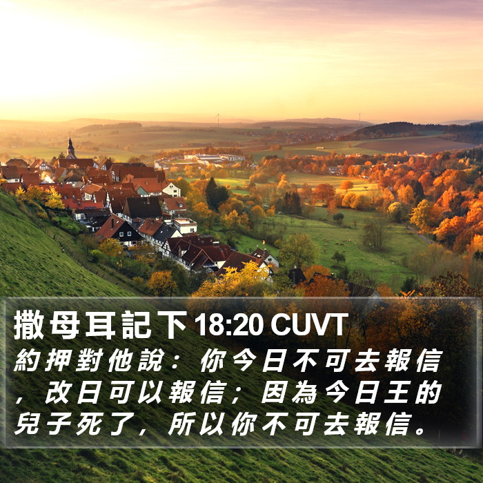 撒 母 耳 記 下 18:20 CUVT Bible Study