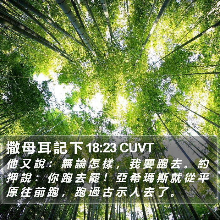 撒 母 耳 記 下 18:23 CUVT Bible Study