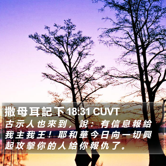 撒 母 耳 記 下 18:31 CUVT Bible Study