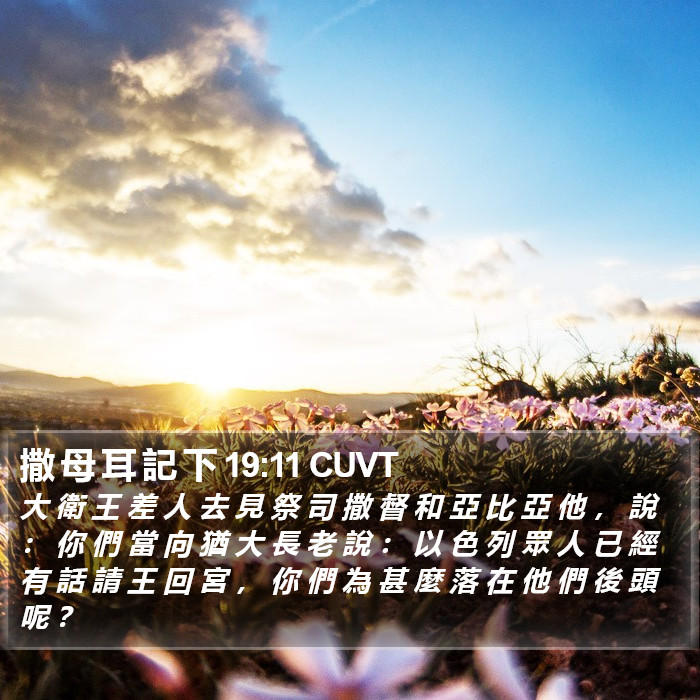 撒 母 耳 記 下 19:11 CUVT Bible Study