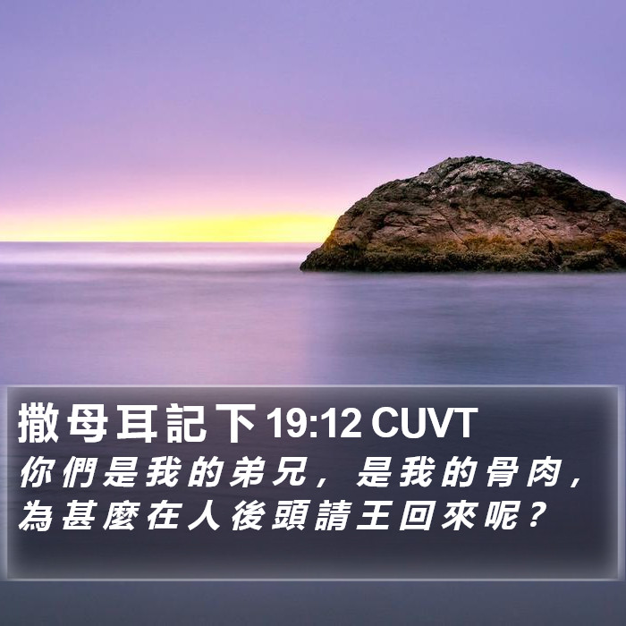 撒 母 耳 記 下 19:12 CUVT Bible Study