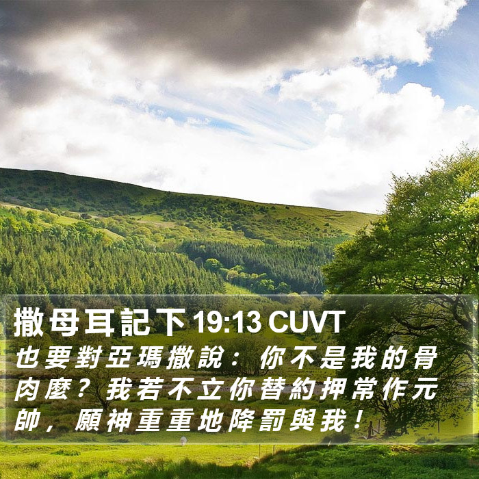 撒 母 耳 記 下 19:13 CUVT Bible Study