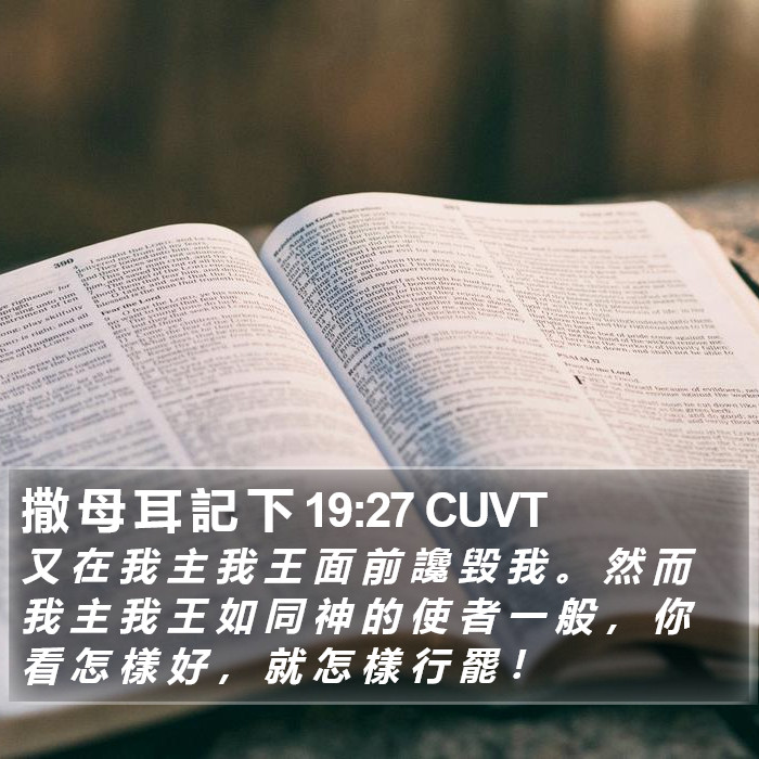 撒 母 耳 記 下 19:27 CUVT Bible Study