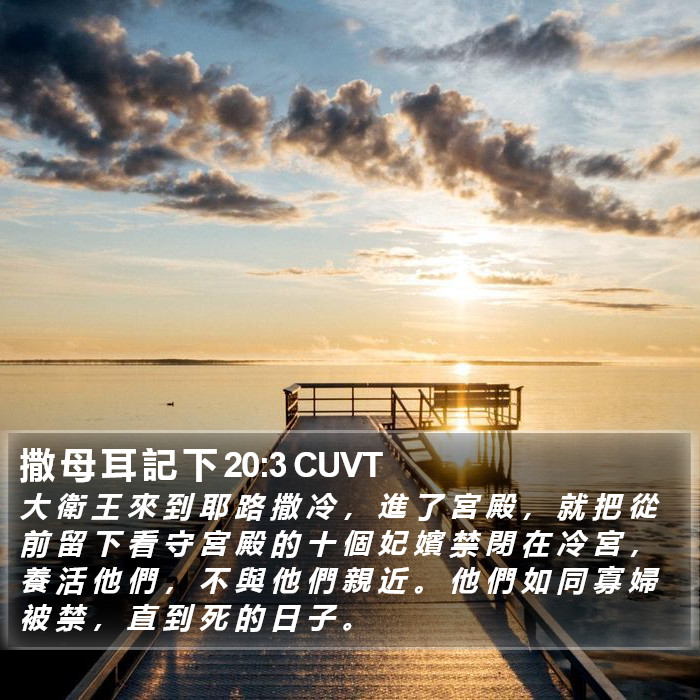 撒 母 耳 記 下 20:3 CUVT Bible Study