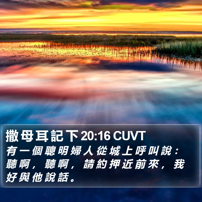 撒 母 耳 記 下 20:16 CUVT Bible Study