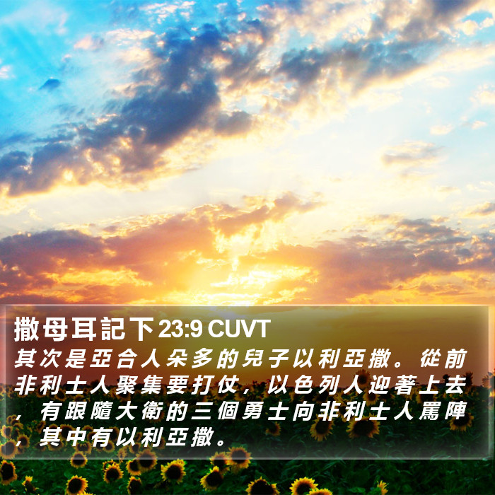 撒 母 耳 記 下 23:9 CUVT Bible Study