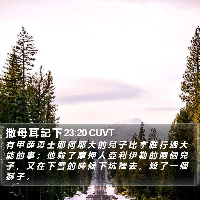 撒 母 耳 記 下 23:20 CUVT Bible Study