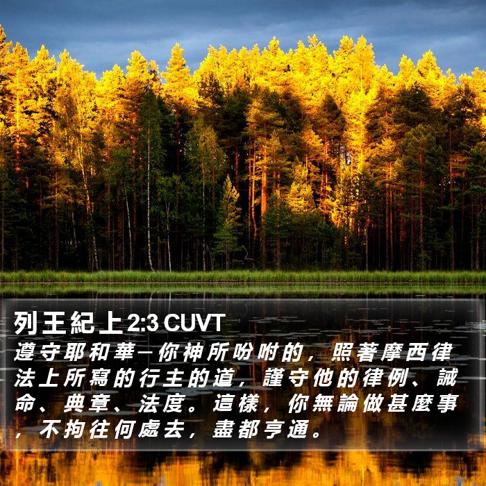 列 王 紀 上 2:3 CUVT Bible Study