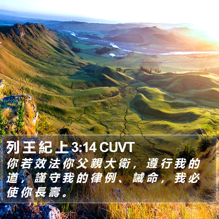 列 王 紀 上 3:14 CUVT Bible Study