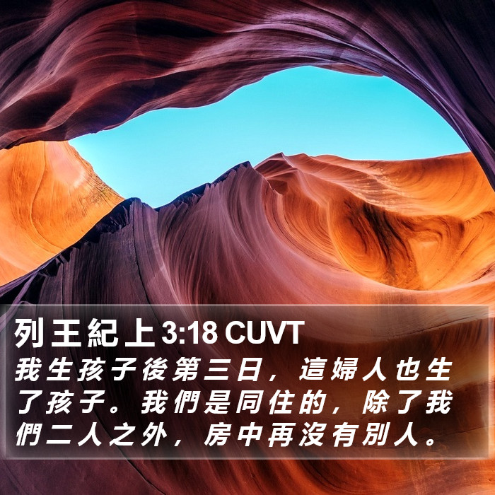 列 王 紀 上 3:18 CUVT Bible Study