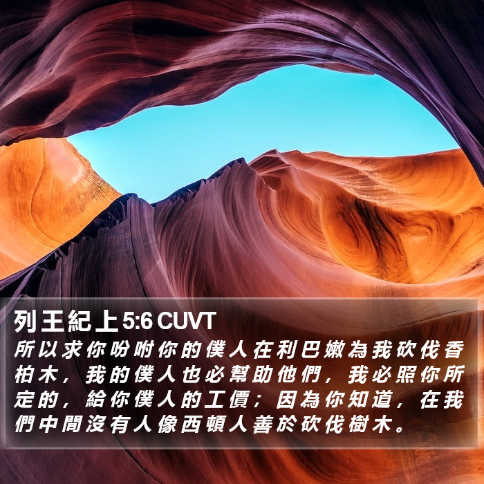 列 王 紀 上 5:6 CUVT Bible Study