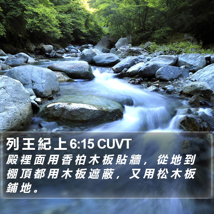 列 王 紀 上 6:15 CUVT Bible Study