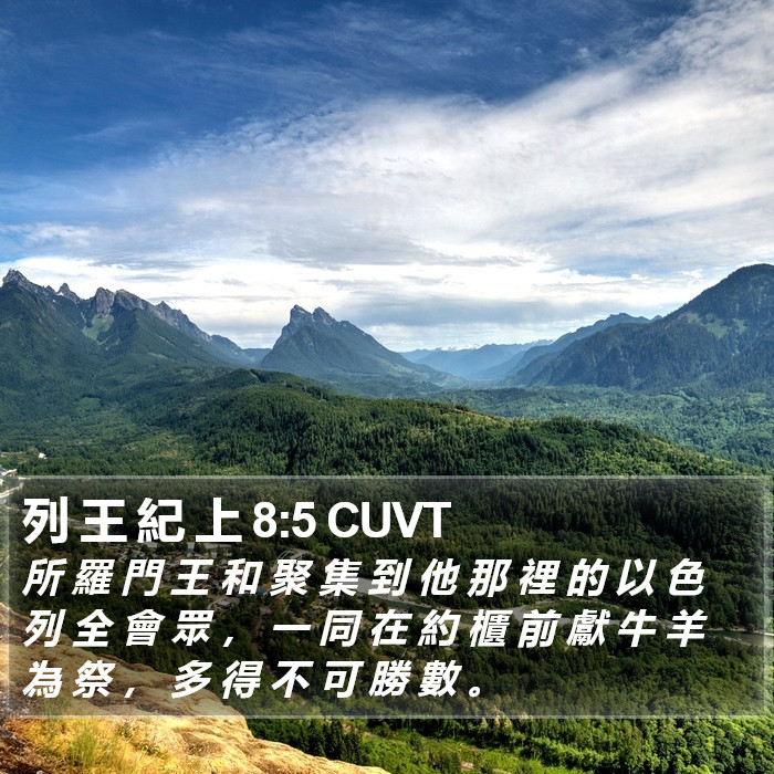 列 王 紀 上 8:5 CUVT Bible Study