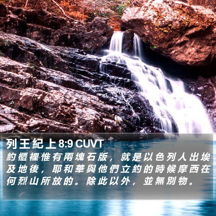 列 王 紀 上 8:9 CUVT Bible Study