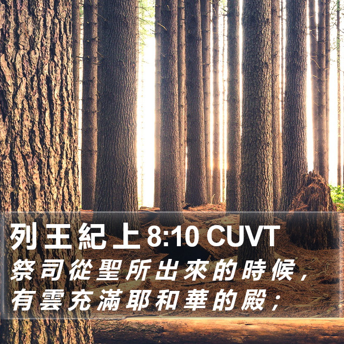 列 王 紀 上 8:10 CUVT Bible Study