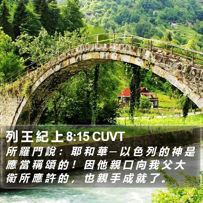 列 王 紀 上 8:15 CUVT Bible Study