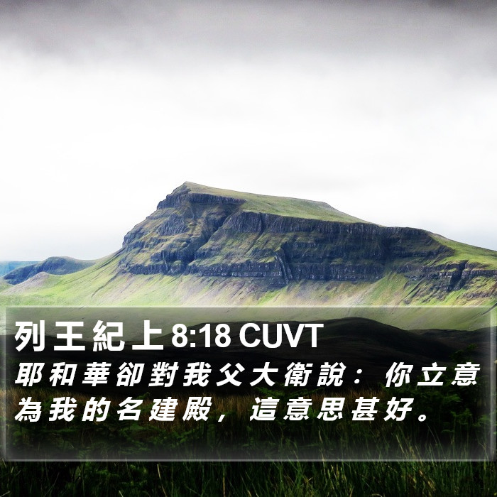 列 王 紀 上 8:18 CUVT Bible Study