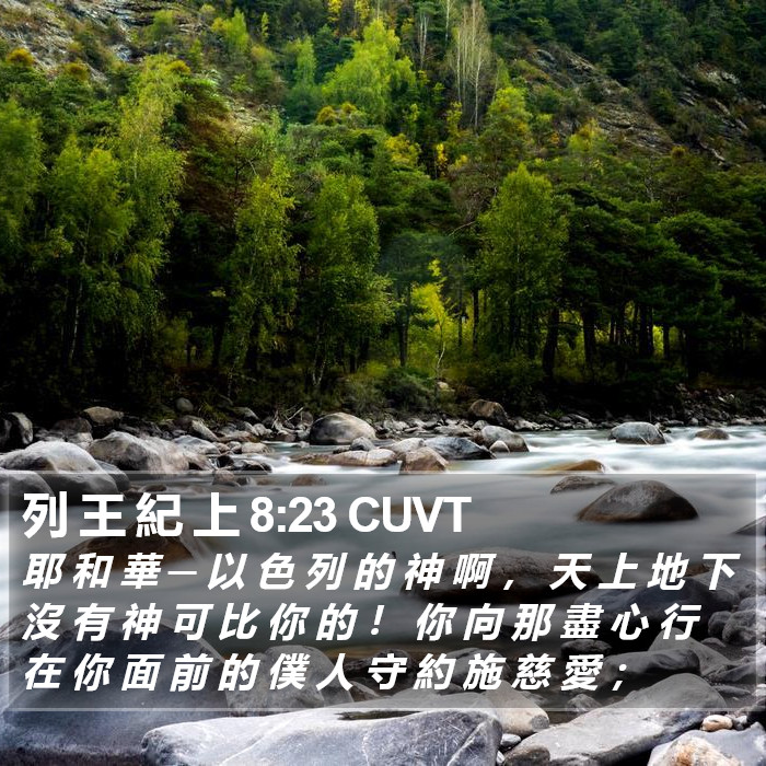 列 王 紀 上 8:23 CUVT Bible Study