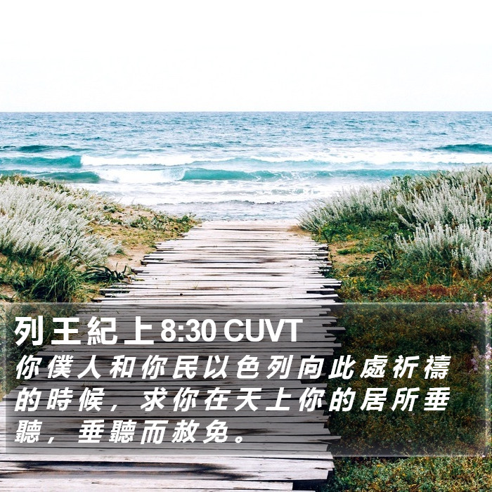 列 王 紀 上 8:30 CUVT Bible Study