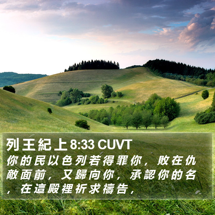 列 王 紀 上 8:33 CUVT Bible Study