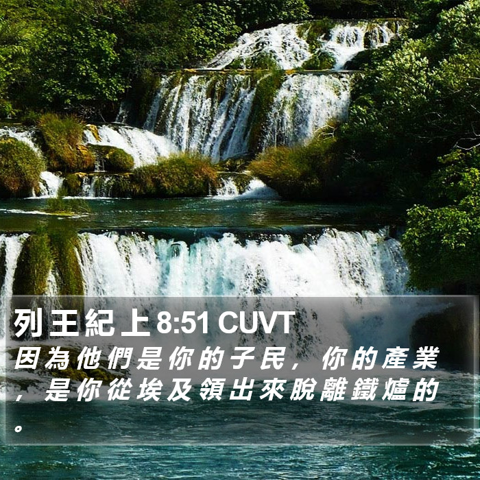 列 王 紀 上 8:51 CUVT Bible Study